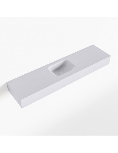 LEX væghængt håndvask 120 x 30 cm Solid surface - Svag grå