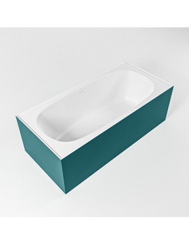 FREEZE fritstående badekar 180 x 85 cm Solid surface - Talkum/Petrolium