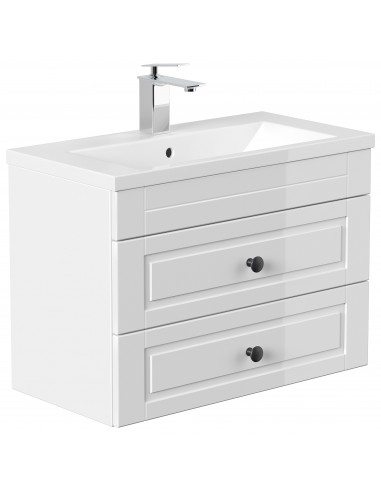 Portus Cottage komplet badmiljø i mdf og keramik H52,5 x B71 cm - Hvid højglans