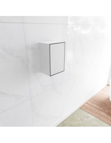 LAGOM højrevendt skab til badeværelset 45 x 30 cm Solid surface - Talkum/Sort
