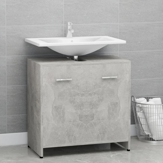 vidaXL badeværelsesskab 60x33x61 cm konstrueret træ betongrå