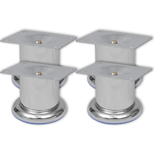 vidaXL 4 runde sofaben i krom 60 mm