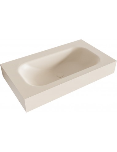 BIG SMALL væghængt håndvask 80 x 46 cm Solid surface - Linned