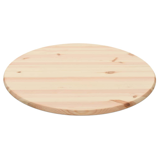vidaXL bordplade 25 mm 80 cm rund naturligt fyrretræ