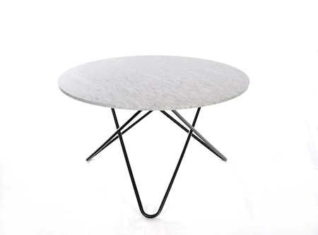 Big O Spisebord Sort/Hvid Marmor Ø120 cm