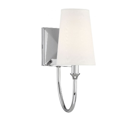 Cameron 1 Badeværelseslampe H33 cm - Poleret nikkel/Hvid