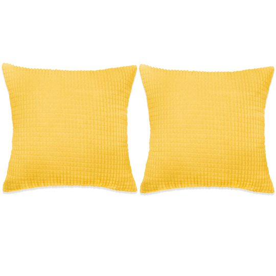 vidaXL pudesæt 2 stk. velour 60 x 60 cm gul