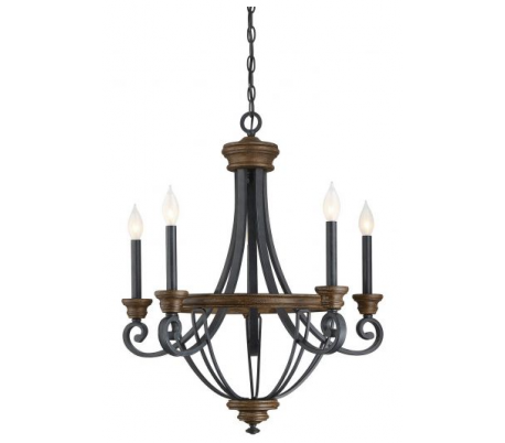 Wickham 5 Lysekrone Ø64 cm - Antik sort/Whiskey