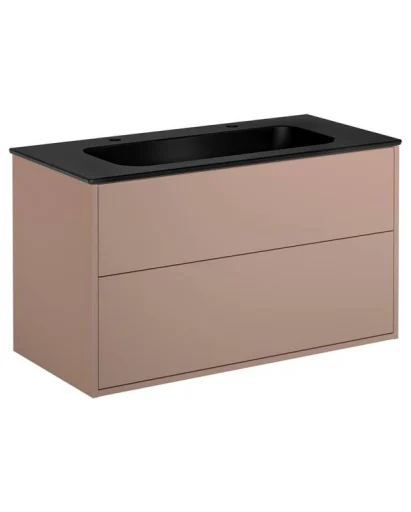 Gustavsberg Artic møbelpakke, 100x46,5 cm, lyserød/sort