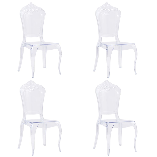 vidaXL spisebordsstole 4 stk. transparent polykarbonat