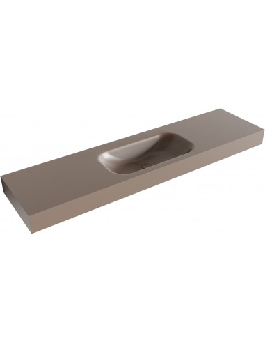 BIG SMALL væghængt håndvask 180 x 46 cm Solid surface - Røg