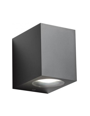 PUNTA Væglampe i aluminium og polycarbonat H9 cm 1 x GU10 - Mat mørkegrå