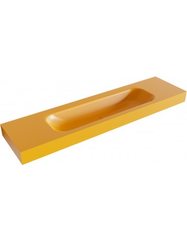 BIG LARGE væghængt håndvask 180 x 46 cm Solid surface - Okker