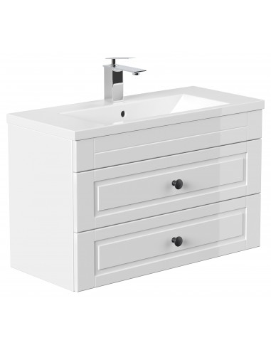 Portus Cottage komplet badmiljø i mdf og keramik H52,5 x B80,8 cm - Hvid højglans