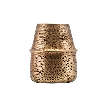 Krukke Rattan Messing 19 cm