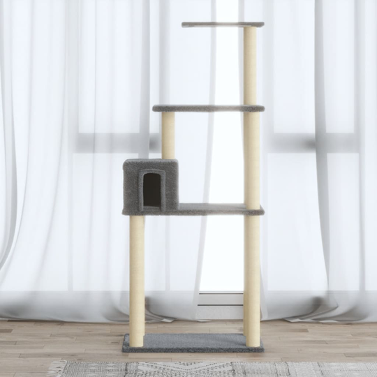 vidaXL kradsetræ med sisalkradsestolper 147 cm lysegrå