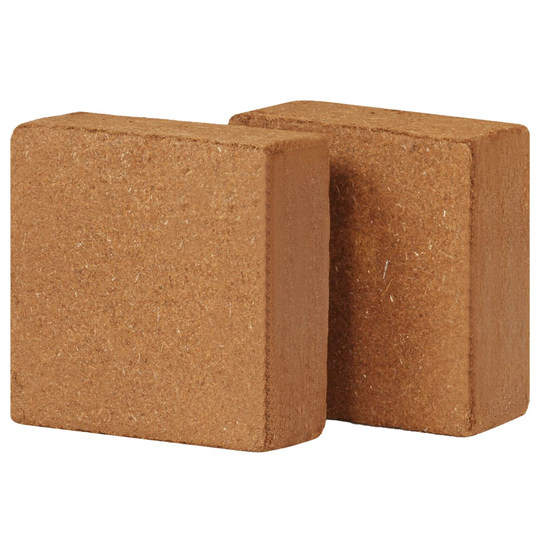 vidaXL coir-blokke 2 stk. 5 kg 30 x 30 x 10 cm