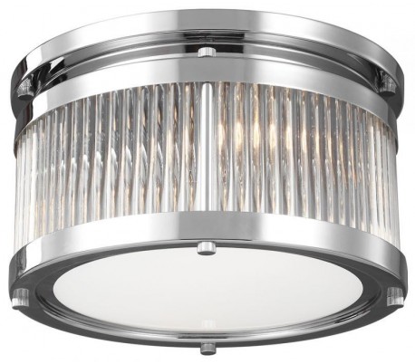 Paulson Badeværelseslampe i stål og glas Ø27,9 cm 2 x G9 LED - Poleret krom/Klar