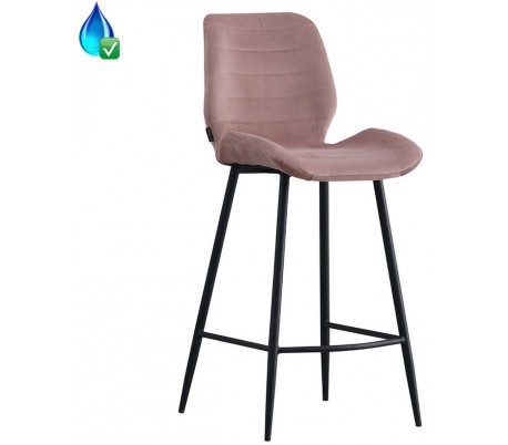 Toby Barstol i velour H104 cm - Sort/Rosa