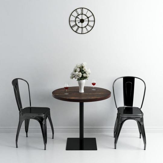 vidaXL bistrobord MDF og stål rund 80 x 75 cm mørk aske