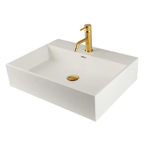 Lavabo Solid Surface håndvask, 60x45 cm, hvid