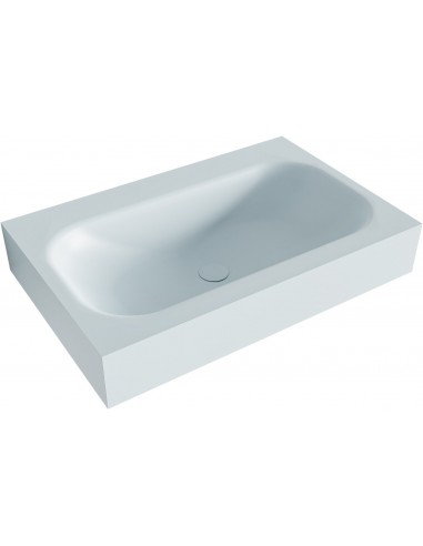 BIG SMALL væghængt håndvask 70 x 46 cm Solid surface - Babyblå