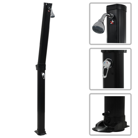 vidaXL soldrevet bruser foldbar 214 cm 23 l sort