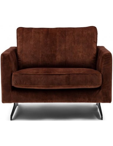 Camille lænestol i velour B105 cm - Sort/Kastanje