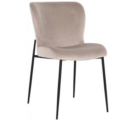 Darby spisebordsstol i velour H84,5 cm - Sort/Khaki