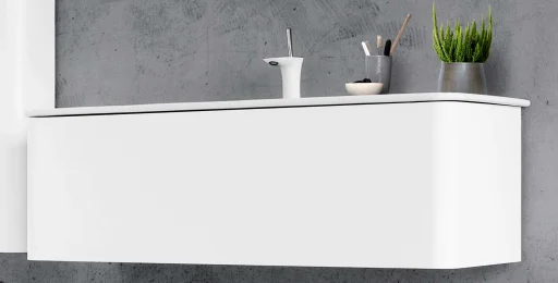 Dansani Curvo Møbelpakke 123x50 cm, Hvid Mat