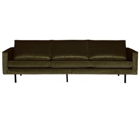 Rodeo 3-personers sofa i velour B277 cm - Mørkegrøn