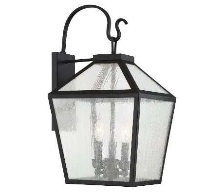 Woodstock 3 Væglampe H60 cm - Sort/Klar med dråbe effekt