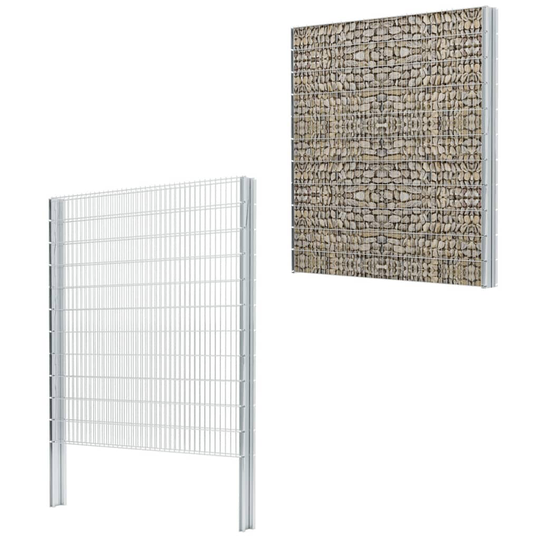 vidaXL 2D gabionhegn galvaniseret stål 2,008x2,23 m 6 m sølvfarvet