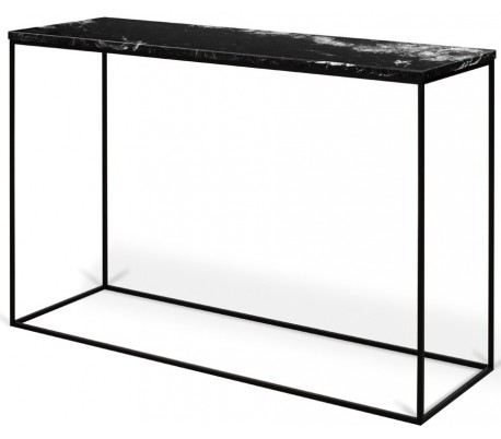 TemaHome Gleam konsolbord i metal og marmor 120 x 40 cm - Sort/Sort marmor