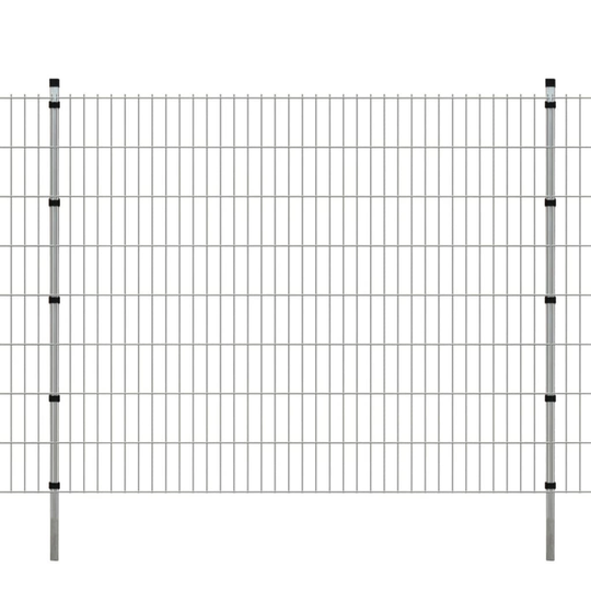 vidaXL Havehegn med stolper 2008x1630 mm. 18 m Sølv