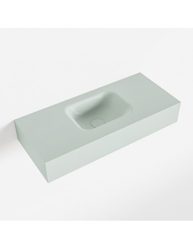 LEX væghængt håndvask 70 x 30 cm Solid surface - Svag grøn