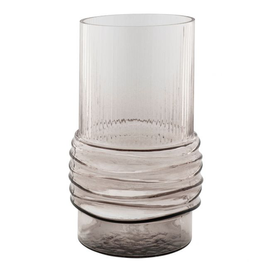 Vase i røgfarvet glas Ø13,5x24 cm - 4441020
