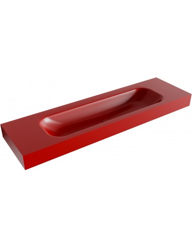BIG LARGE væghængt håndvask 160 x 46 cm Solid surface - Rød
