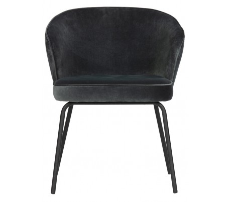 2 x Spisebordsstole i velour H77 cm - Stålblå