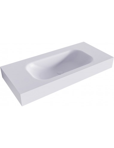 BIG SMALL væghængt håndvask 100 x 46 cm Solid surface - Svag grå