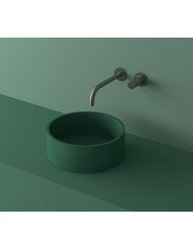 LR1S bordmonteret håndvask Ø31,5 cm solid surface - Petrolium