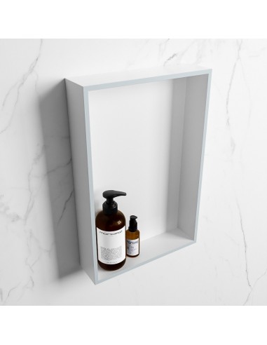 EASY hylde til badeværelset 44,5 x 29,5 cm Solid surface - Talkum/Babyblå