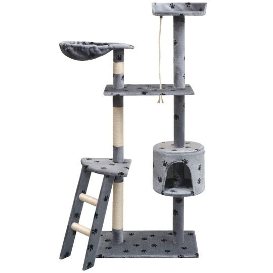 vidaXL kradsetræ med sisal til katte 150 cm poteprint grå