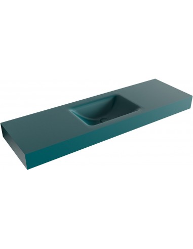 CLOUD væghængt håndvask 150 x 46 cm Solid surface - Petrolium