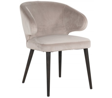 Indigo spisebordsstol i velour H81 cm - Sort/Khaki