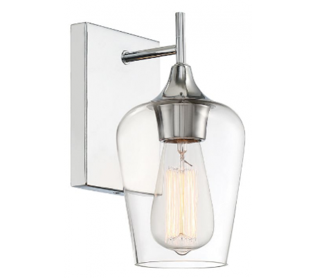 Octave 1 Væglampe H24 cm - Krom/Klar