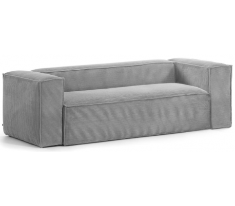 Blok 2-personers sofa i velour ripcurl B210 cm - Grå