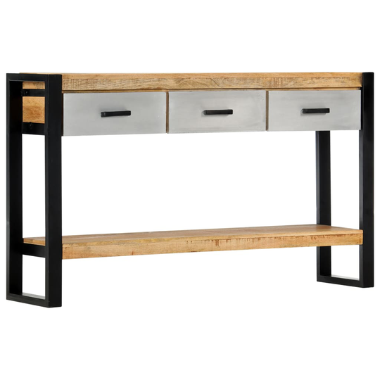 vidaXL konsolbord 130 x 30 x 76 cm massivt mangotræ