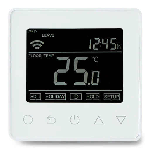 Heat-Com HC90 WiFi termostat for el gulvvarme, hvid