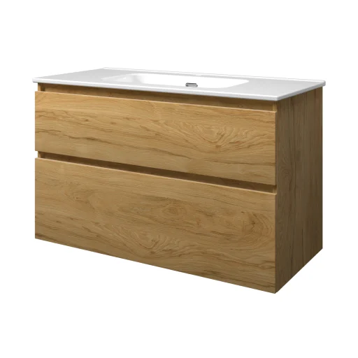 Sanibell Proline møbelpakke 101x46 cm, asymmetriske skuffer, ideal eg